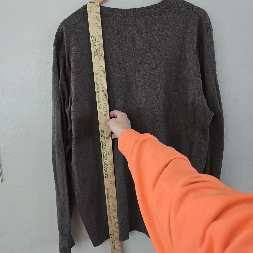 American Eagle Sweater Mens XXL Brown Cotton Vintage Fit Pullover V-Neck Preppy